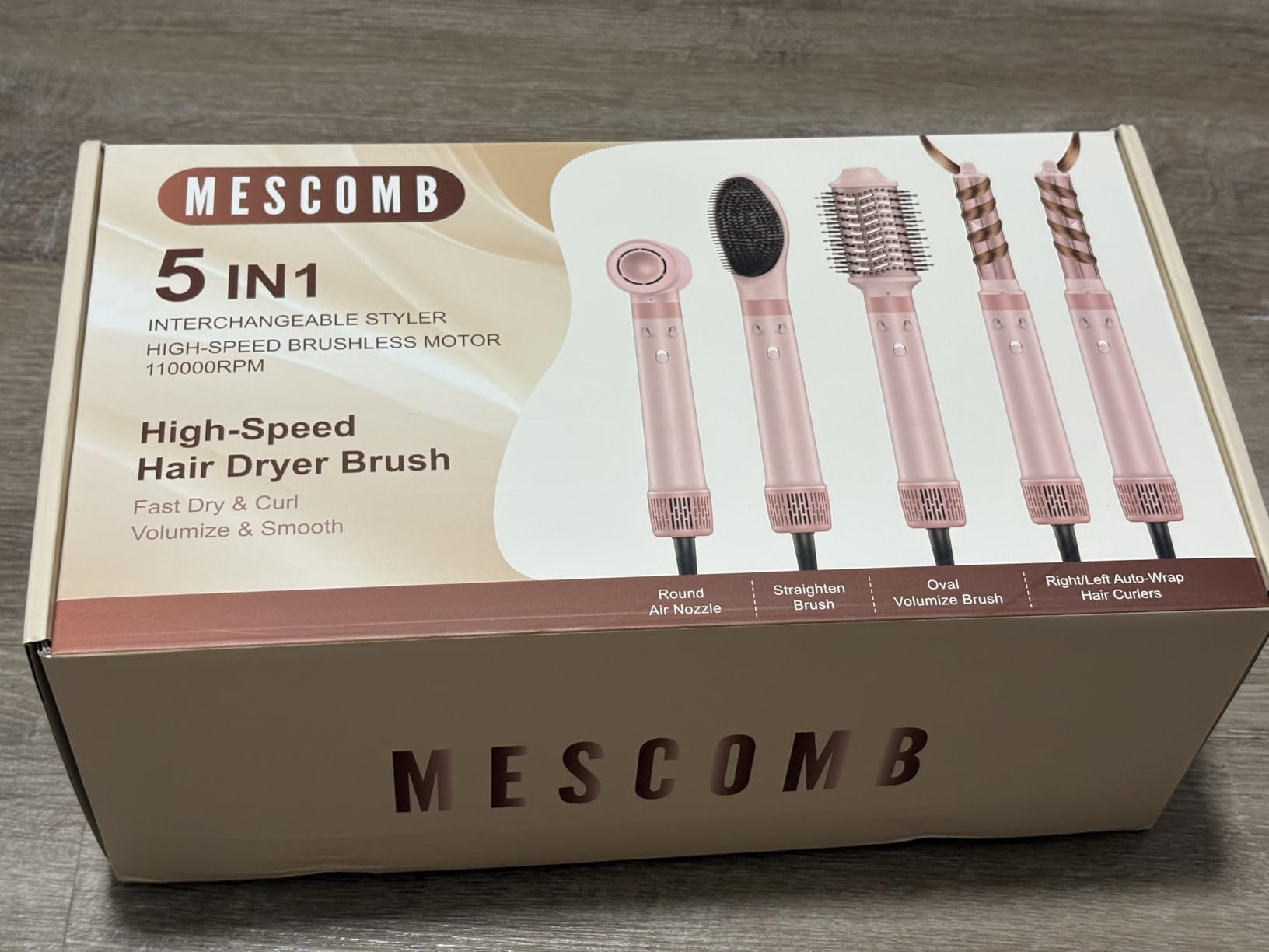 Dual Voltage Hot Air Styler Wrap - 5 in 1 Hair Dryer Brush with Fast Drying Blow Dryer, Styling, Straightening & Volumizing with Travel Bag (100V–240V) - Customer Photo 1