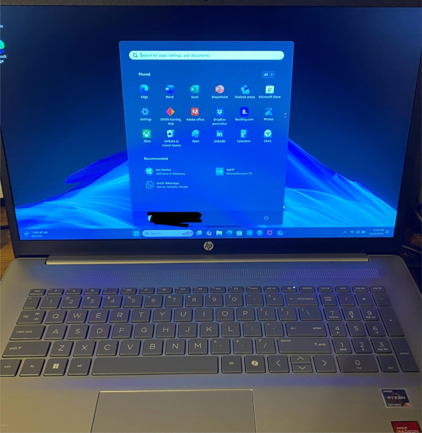 HP 17.3 inch Laptop, HD+ Display, AMD Ryzen 5 7520U, 16 GB RAM, 512 GB SSD, AMD Radeon Graphics, Windows 11 Home, Natural Silver, 17-cp2199nr - Customer Photo 1