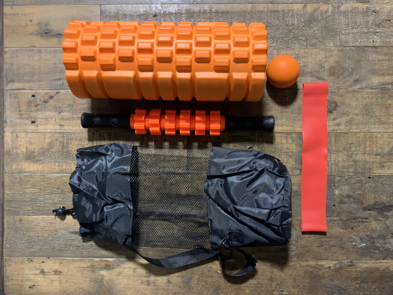 5 in 1 Foam Roller Set for Deep Tissue Muscle Massage, Trigger Point Fitness Exercise Foam Roller, Massage Roller, Massage Ball, Stretching Strap, for Whole Body (Orange-New) - Customer Photo 3