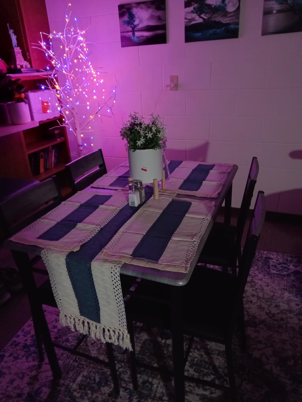 IRONCK Dining Table Set for 4, Wood Kitchen Table with Upholstered Chairs for Kitchen & Dining Room, Compact Dining Set for Small Spaces, Black - Customer Photo 1