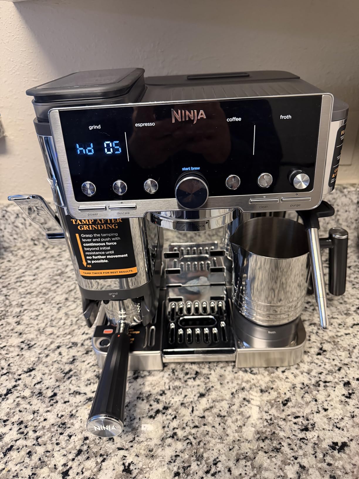 Ninja Luxe Café Pro Series, Espresso Machine, Drip Coffee, Cold Brew, Hot Water, Integrated Tamper, Built-in Grinder, Hands-Free Frother for Cappuccinos, Lattes, Americanos, Dairy or Non-Dairy, ES701 Customer Review Ninja Luxe Café Pro Series, Espresso Machine, Drip Coffee, Cold Brew, Hot Water, Integrated Tamper, Built-in Grinder, Hands-Free Frother for Cappuccinos, Lattes, Americanos, Dairy or Non-Dairy, ES701 - Customer Photo 5
