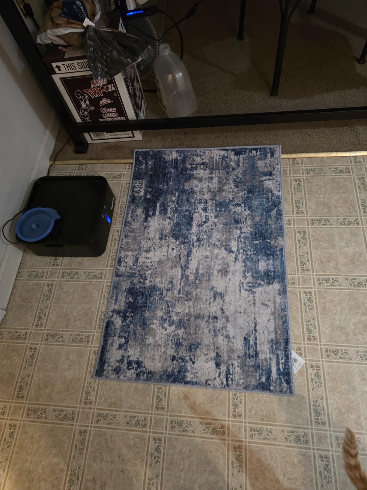 Washable Area Rugs 5'x7' Non-Slip Modern Abstract Soft for Living Room Entryway Bedroom Nursery, Print Pattern, Black Gray - Customer Photo 1