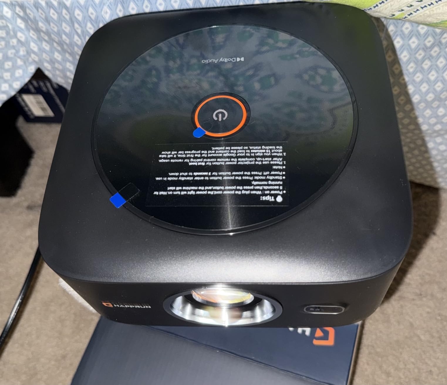 Official Licensed Google TV 1500ANSI 4K Full HD Smart Projector, HAPPRUN Projector with Wifi and Bluetooth, Built-in Apps, Auto Focus,Dolby Sound,Movie Projector for Outdoor/Home Cinema/Indoor/Gaming - Customer Photo 1