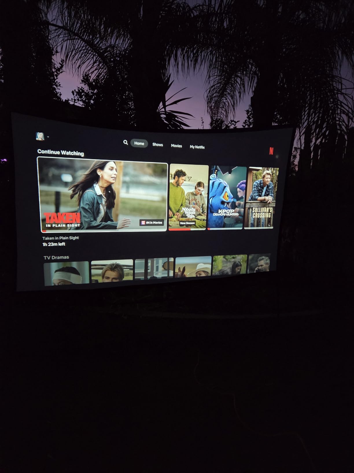 [Compatible with Netflix/4K Supported/Compact Design] Smart Outdoor Projector with WiFi6 and Bluetooth, Movie Projector, DoIby Audio w/ HDMI ARC, Built-in Apps, AI Auto Focus, Portable Home Proyector - Customer Photo 2