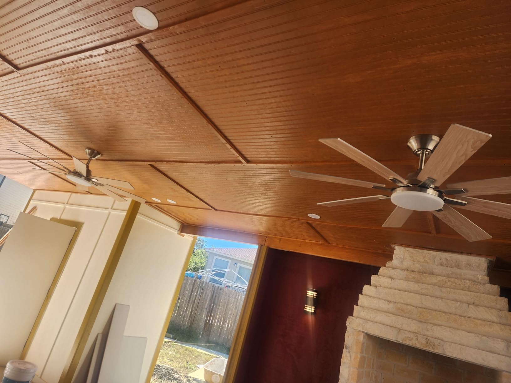 Ceiling Fans with Lights, 52 Inch Ceiling Fan with Light and Remote Control, Reversible DC Motor, 3CCT, Dimmable, Timer, Noiseless, Black Ceiling Fan for Bedroom Living Room, Indoor/Outdoor Use - Customer Photo 2