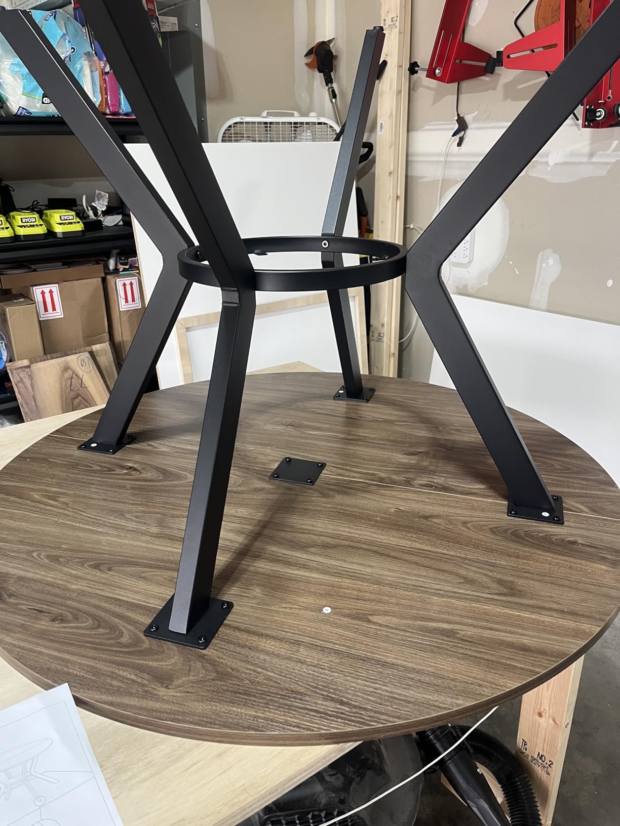 Black Dining Table for 2-4, 42 Inch Round Kitchen Table with Storage, Wooden Circle Dinner Table with Metal Legs, Rustic Mid Century Modern Dining Room Tables for Kitchen, Living Room, Dining Room - Customer Photo 3