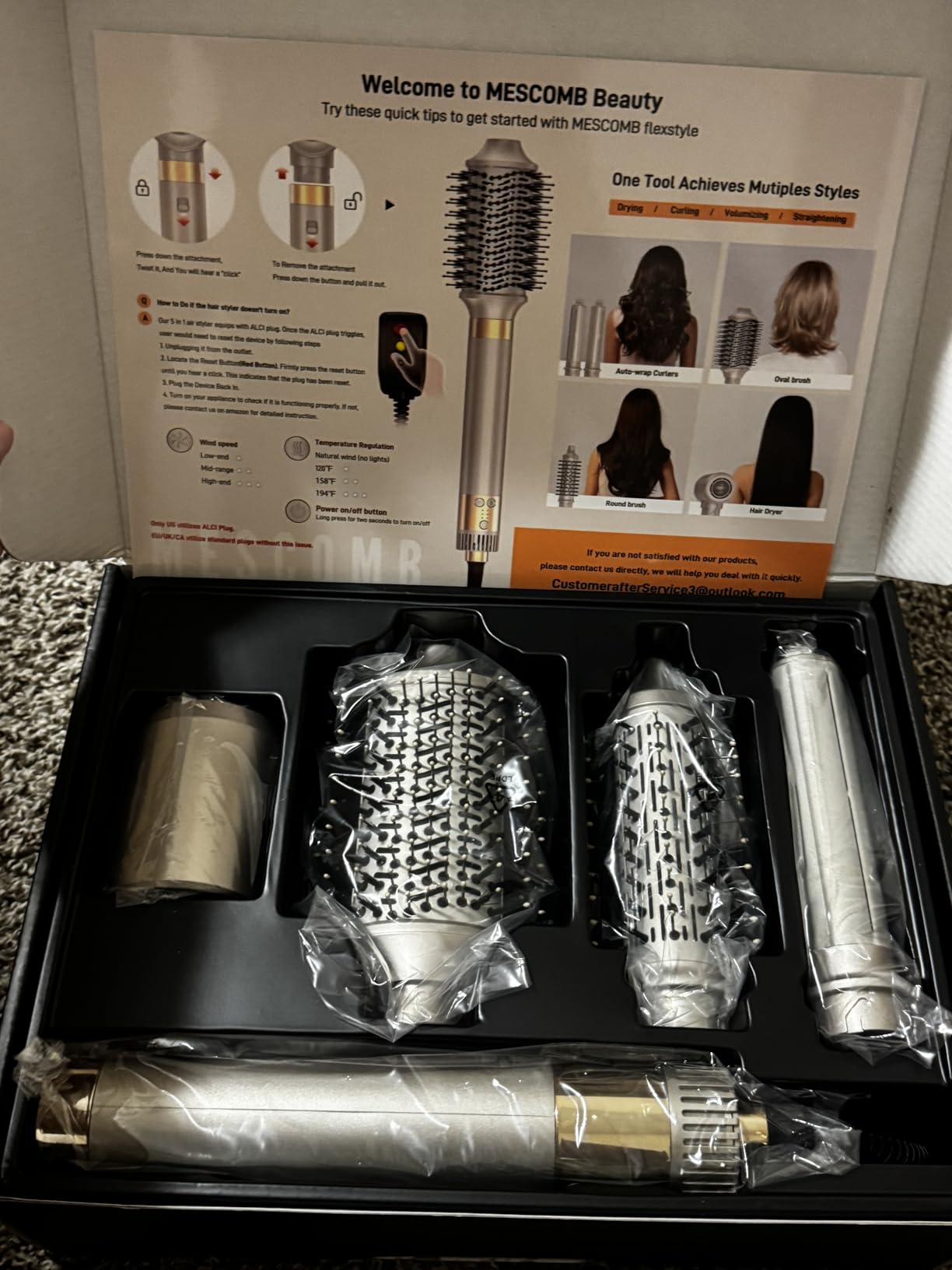 Upgraded 5-in-1 Hot Air Styler – Hair Dryer & Versatile Air Styler with Auto Wrap Curlers, Volumizing Brushes, Frizz-Free Hair Styler Tool for Curling, Smoothing & Adding Volume, No Heat Damage - Customer Photo 5