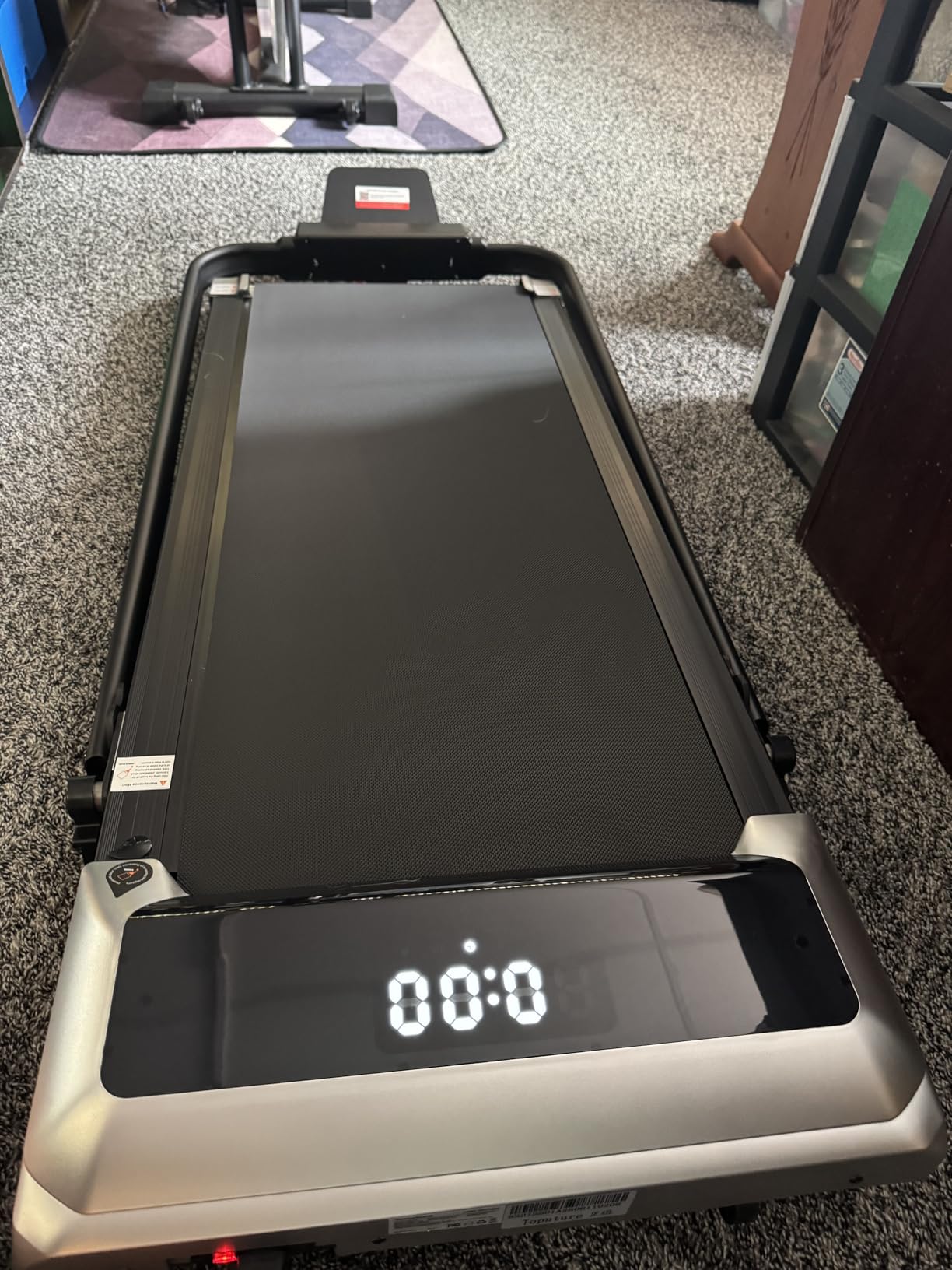 Walking Pad Treadmill with 12% Incline, 6 in 1 Folding Treadmill with Adjustable Handle Bar for Home/Office, Under Desk Treadmills Portable Walking Pad with App, Remote Control & LED Display - Customer Photo 3