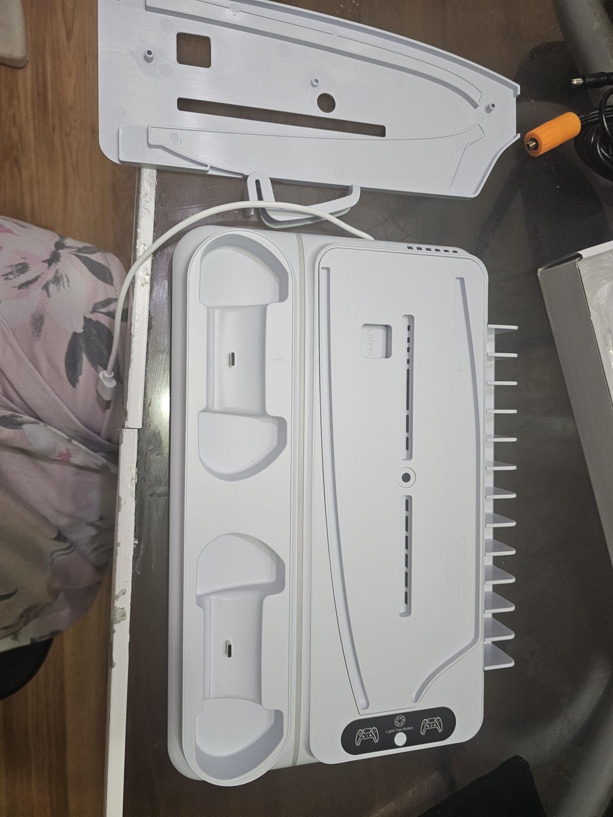 PS5 Cooling Station for PS5/Slim/Pro Disc Digital Console,PS5 Fan Cooling Fan with Dual PS 5 Controller Charger,3 Level Fan, RGB Light,12 Slot, PS5/Slim/Pro Stand for PlayStation 5 Console Accessories Customer Review PS5 Cooling Station for PS5/Slim/Pro Disc Digital Console,PS5 Fan Cooling Fan with Dual PS 5 Controller Charger,3 Level Fan, RGB Light,12 Slot, PS5/Slim/Pro Stand for PlayStation 5 Console Accessories - Customer Photo 1