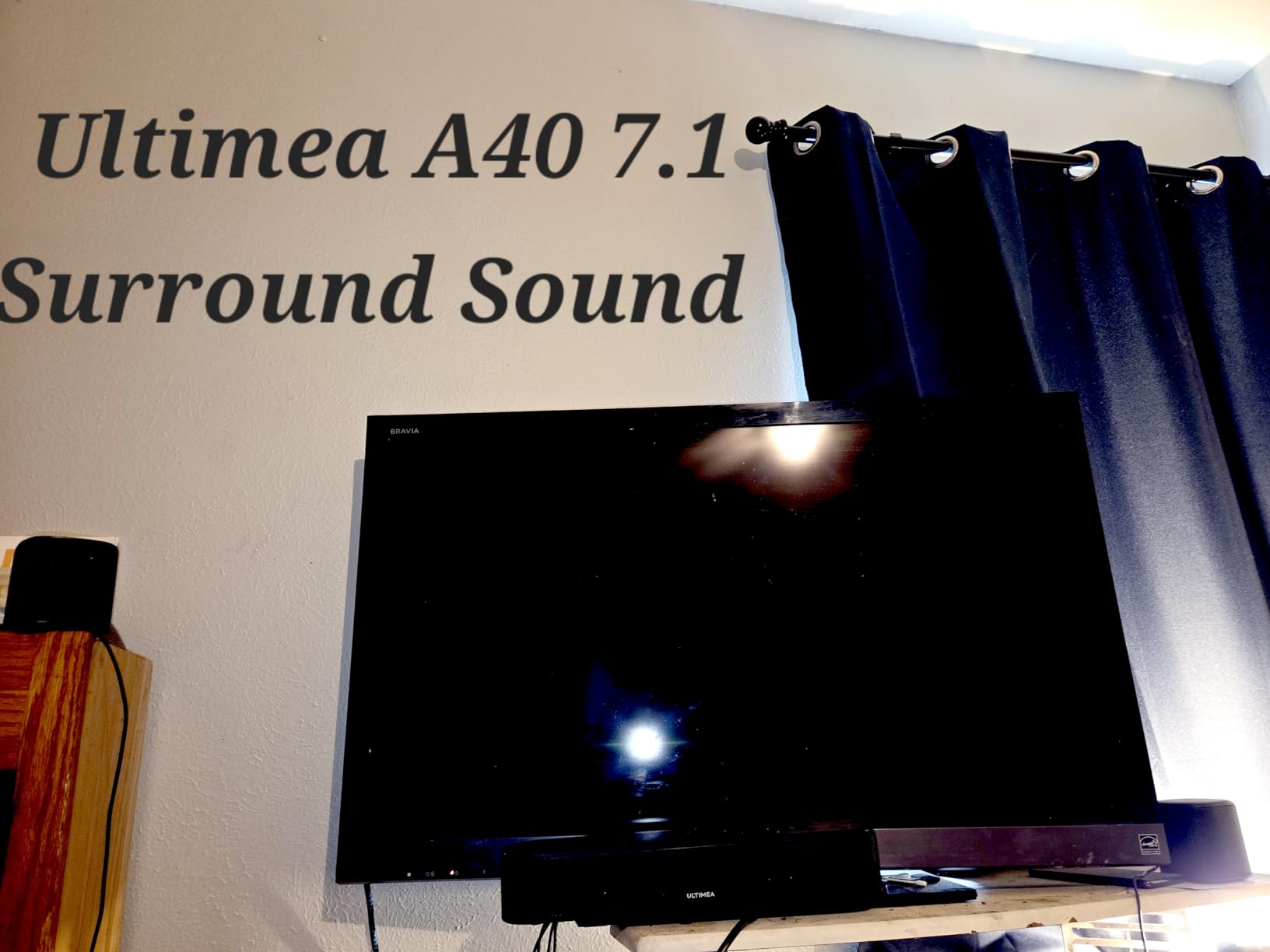 ULTIMEA 7.1ch Virtual Surround Sound Bar, Sound Bar for Smart TV with 4 Surround Speakers, Peak Power 330W, Surround Sound System for TV, App Control, TV Soundbar with Subwoofer, Opt/AUX/BT, Aura A40 - Customer Photo 1