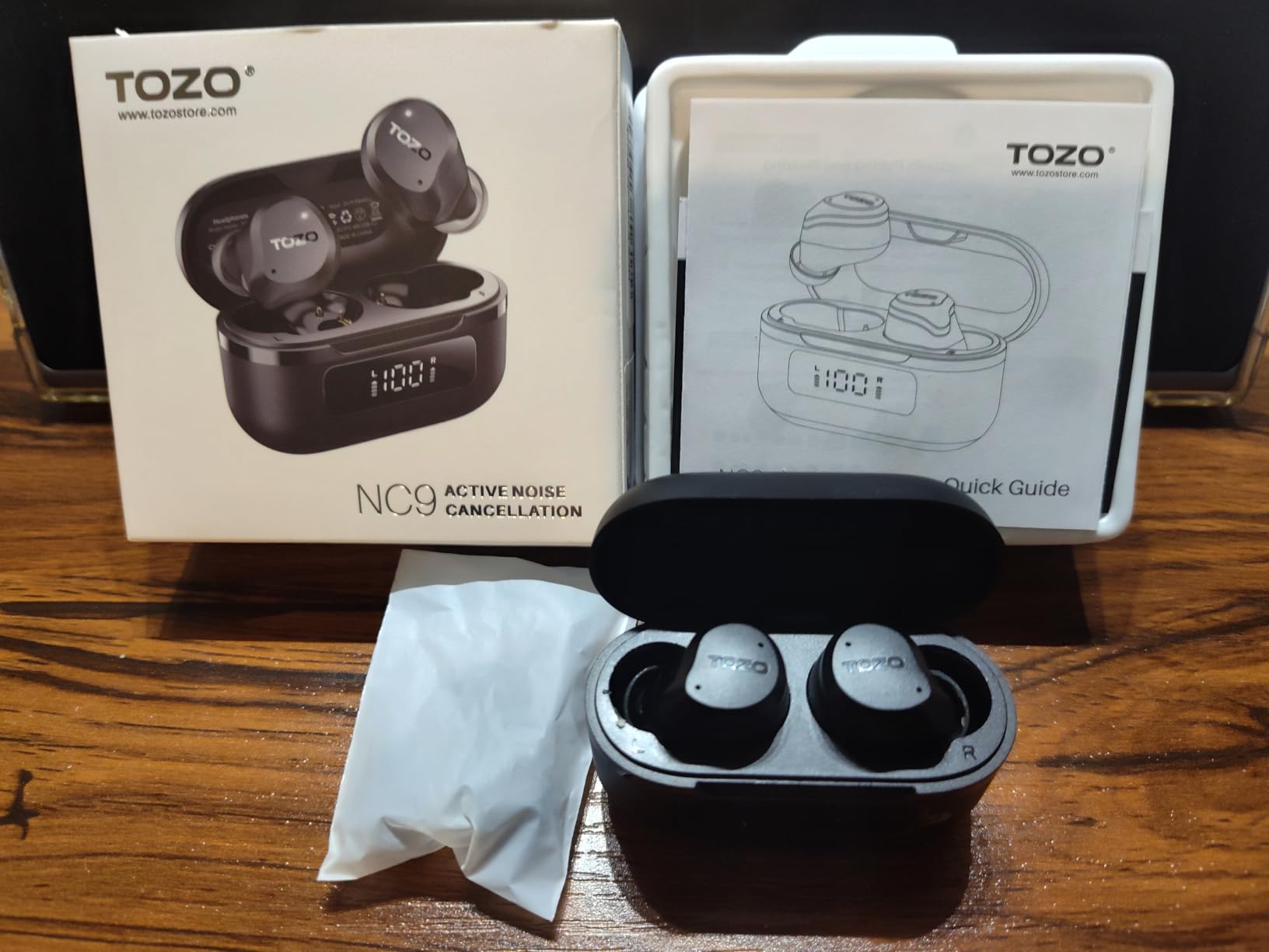 TOZO NC9 Hybrid Active Noise Cancelling Wireless Earbuds, 6 Mics ENC Clear Call, IPX8 Waterproof, in Ear Bluetooth 5.3 Headphones Stereo Bass Ear Buds 59H Playtime with LED Display 32 EQs via APP Customer Review TOZO NC9 Hybrid Active Noise Cancelling Wireless Earbuds, 6 Mics ENC Clear Call, IPX8 Waterproof, in Ear Bluetooth 5.3 Headphones Stereo Bass Ear Buds 59H Playtime with LED Display 32 EQs via APP - Customer Photo 1