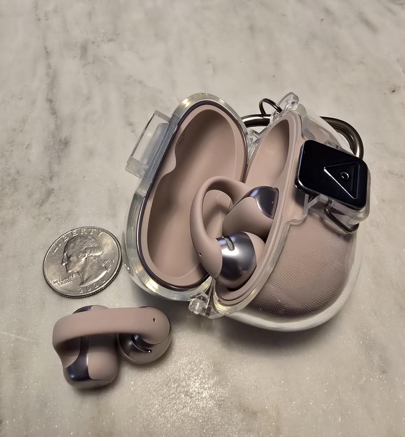 SHOKZ OpenDots ONE-Open-Ear Headphones, Clip-On Earbuds-Wireless Bluetooth Earbuds with Microphone-Secure, Lightweight, Comfort-Premium Dolby Audio-Water Resistant-Fast Charging-Up to 40 hrs Playtime - Customer Photo 4