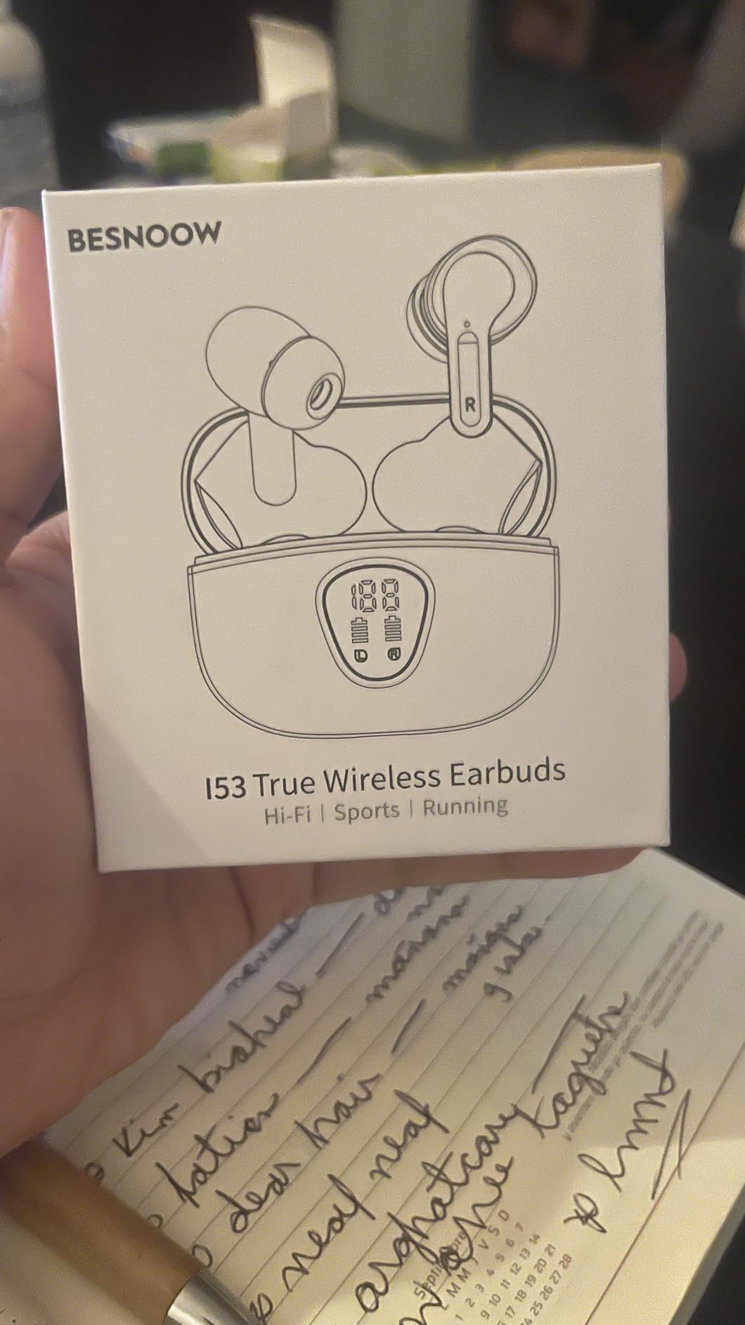 Wireless Earbuds, Bluetooth 5.4 Headphones HiFi Stereo, Bluetooth Earbuds with ENC Noise Cancelling Mic, IP7 Waterproof in Ear Earphones, 48H, LED Display Ear buds for Pad Phones Workout Sports, White Customer Review Wireless Earbuds, Bluetooth 5.4 Headphones HiFi Stereo, Bluetooth Earbuds with ENC Noise Cancelling Mic, IP7 Waterproof in Ear Earphones, 48H, LED Display Ear buds for Pad Phones Workout Sports, White - Customer Photo 2