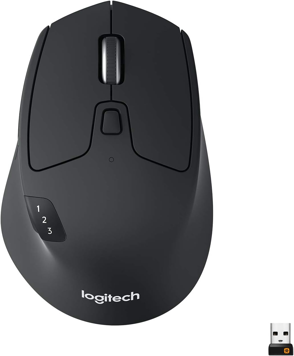Logitech M720 Triathlon Wireless Mouse, Bluetooth, USB Unifying Receiver, 1000 DPI, 6 Programmable Buttons, 2-Year Battery, Compatible with Laptop, PC, Mac, iPadOS - Black - Customer Photo 1