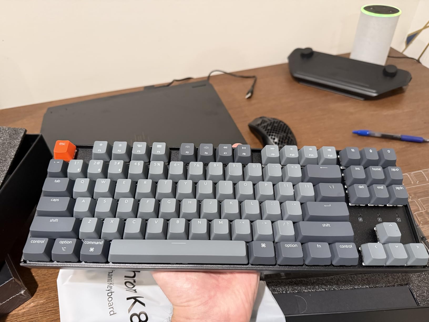 Keychron K8 Tenkeyless Wireless Mechanical Keyboard for Mac, White Backlight, Bluetooth, Multitasking, Type-C Wired Gaming Keyboard for Windows with Brown Switch - Customer Photo 2