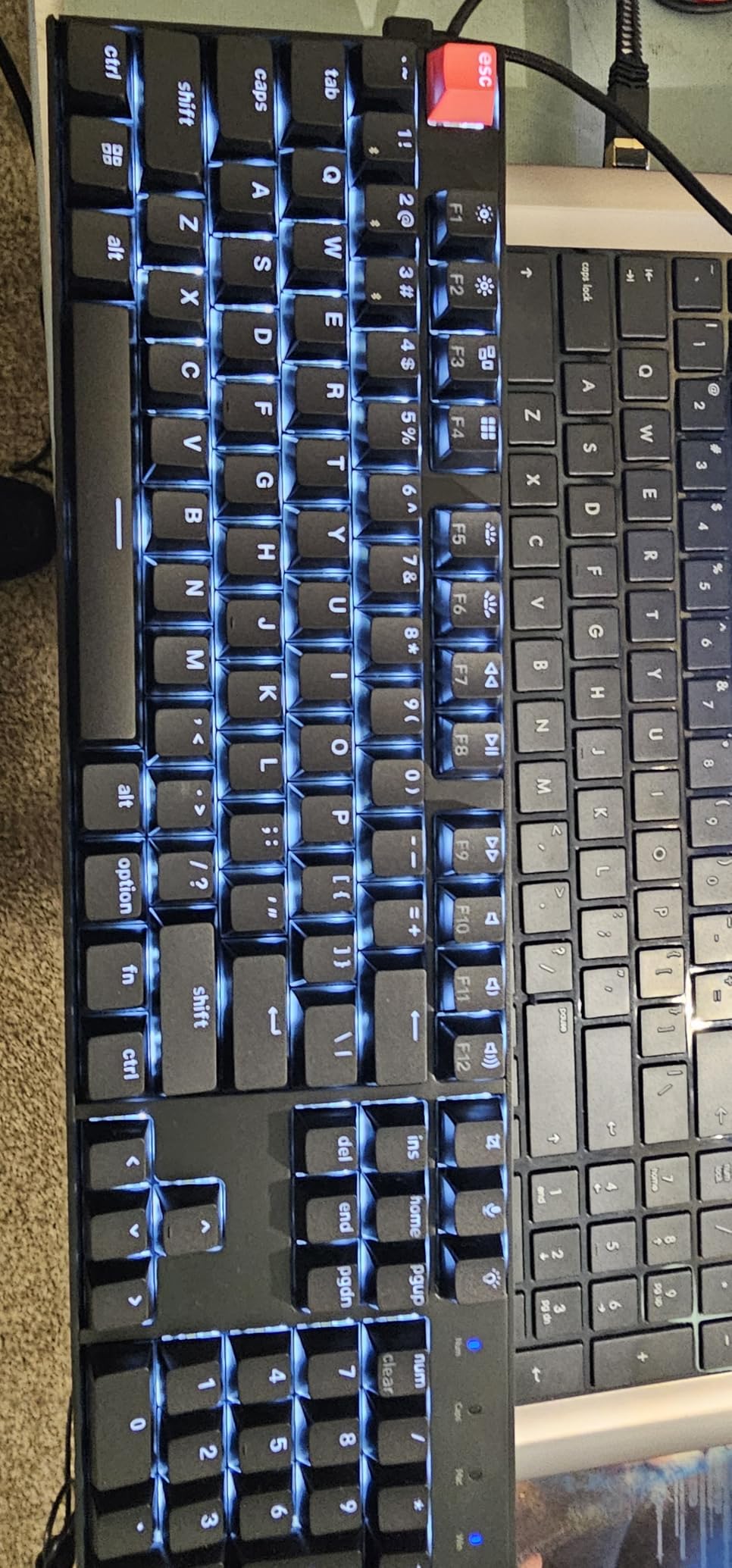 Keychron K10 Full Size 104 Keys Bluetooth Wireless Mechanical Gaming Keyboard for Mac Windows with Keychron Super Brown Switch, Multitasking/White LED Backlight/USB C Wired Computer Keyboard - Customer Photo 2