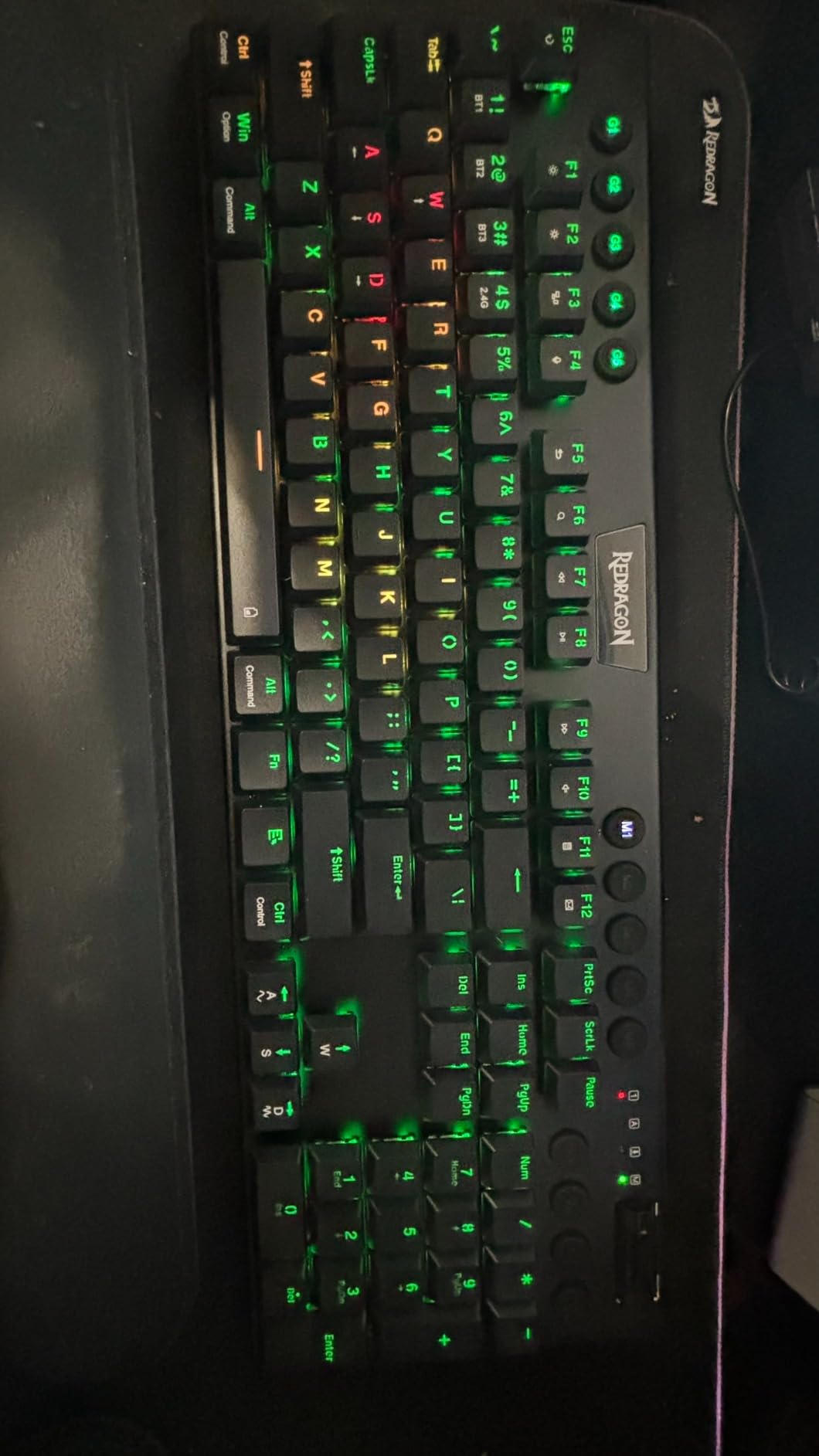 Redragon K618 PRO 3-Mode Wireless RGB Mechanical Keyboard, BT/2.4Ghz/Wired Low Profile Win/Mac Gaming Keyboard w/Ultra-Thin Design, Dedicated Media Control & Linear Red Switch - Customer Photo 2