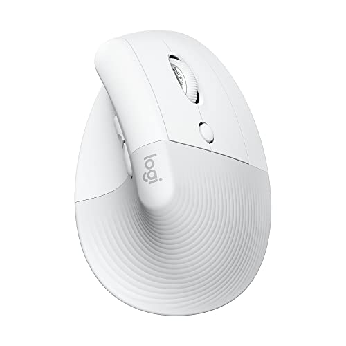 Logitech Lift Vertical Ergonomic Mouse, Wireless, Bluetooth or Logi Bolt USB Receiver, Quiet clicks, 4 Buttons, Compatible with Windows/macOS/iPadOS, Laptop, PC - Off White - Customer Photo 1