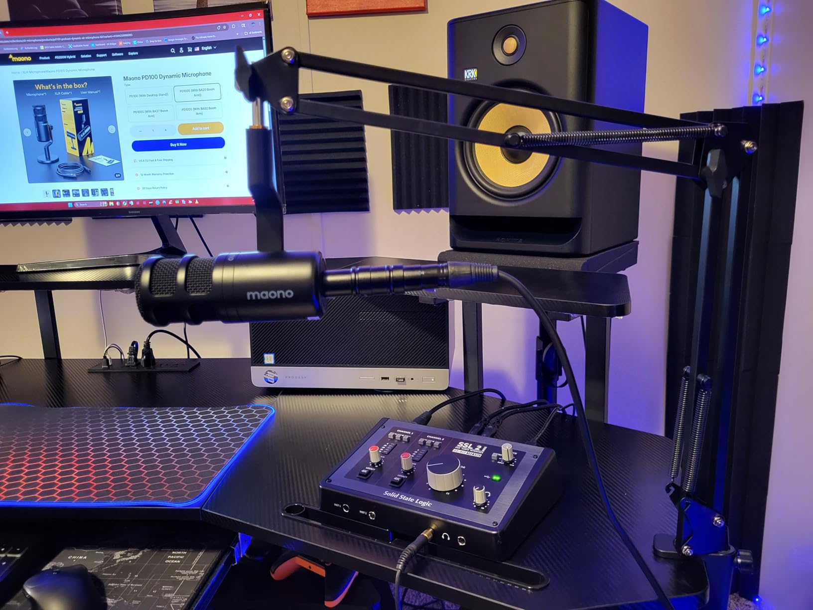 MAONO XLR Podcast Microphone, Cardioid Studio Dynamic Mic for Vocal Recording, Streaming, Voice-Over, Voice Isolation Technology, Metal Mic, Works for Audio Interface, Mixer, Sound Card-PD100 - Customer Photo 1