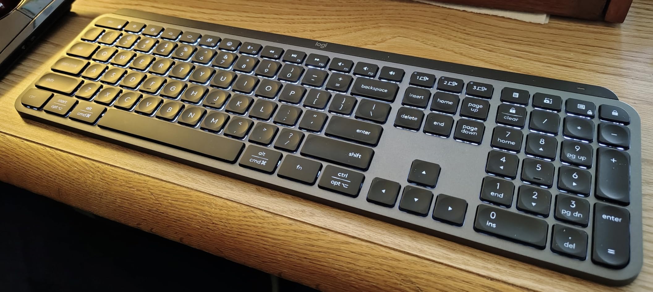 Logitech MX Keys S Wireless Keyboard, Low Profile, Fluid Precise Quiet Typing, Programmable Keys, Backlighting, Bluetooth, USB C Rechargeable, for Windows PC, Linux, Chrome, Mac - Graphite - Customer Photo 2