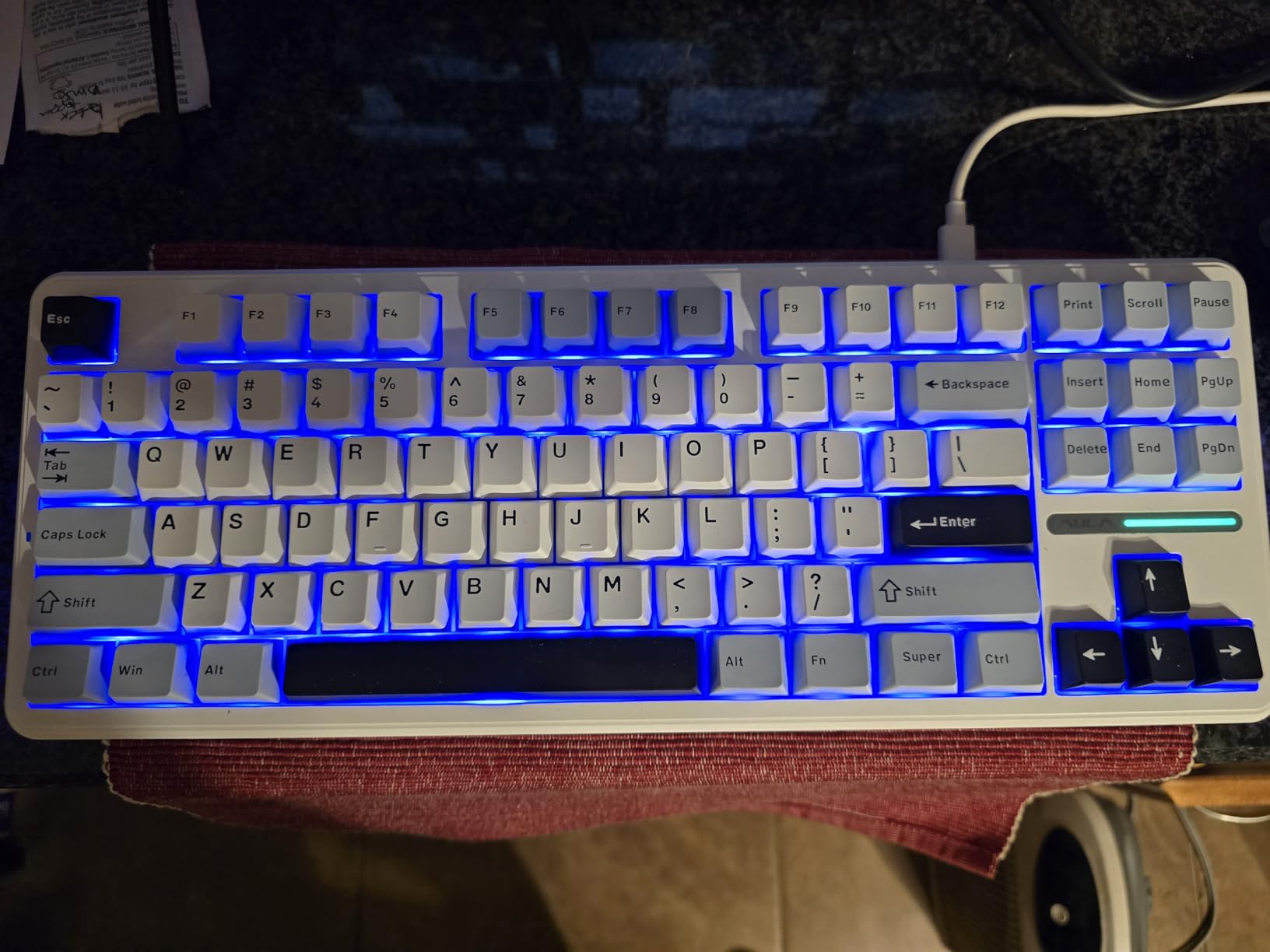 AULA F87 Wireless Mechanical Keyboard, 75% TKL Custom Hot Swappable Gaming Keyboards with PBT Keycaps, Pre-lubed Greywood Switches, RGB Backlit Creamy Keyboard, 2.4GHz/USB-C/BT5.0 - Customer Photo 1