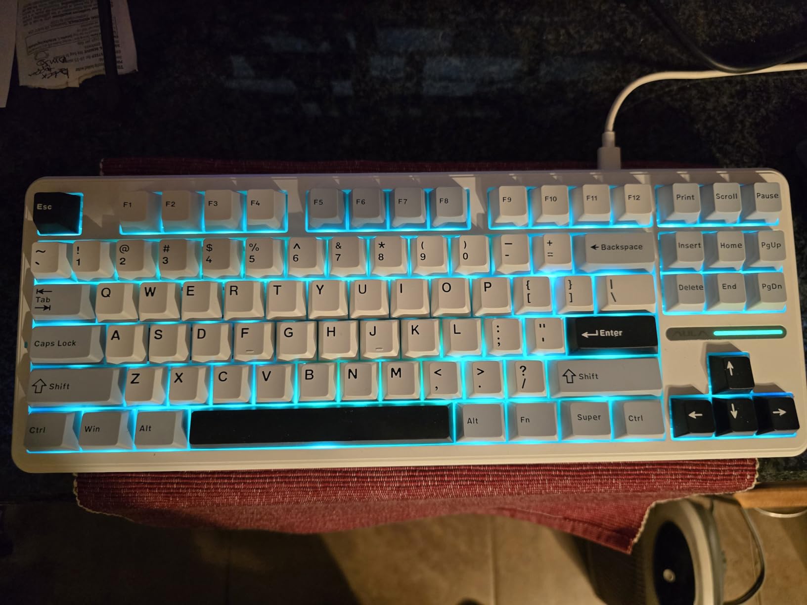 AULA F87 Wireless Mechanical Keyboard, 75% TKL Custom Hot Swappable Gaming Keyboards with PBT Keycaps, Pre-lubed Greywood Switches, RGB Backlit Creamy Keyboard, 2.4GHz/USB-C/BT5.0 - Customer Photo 2