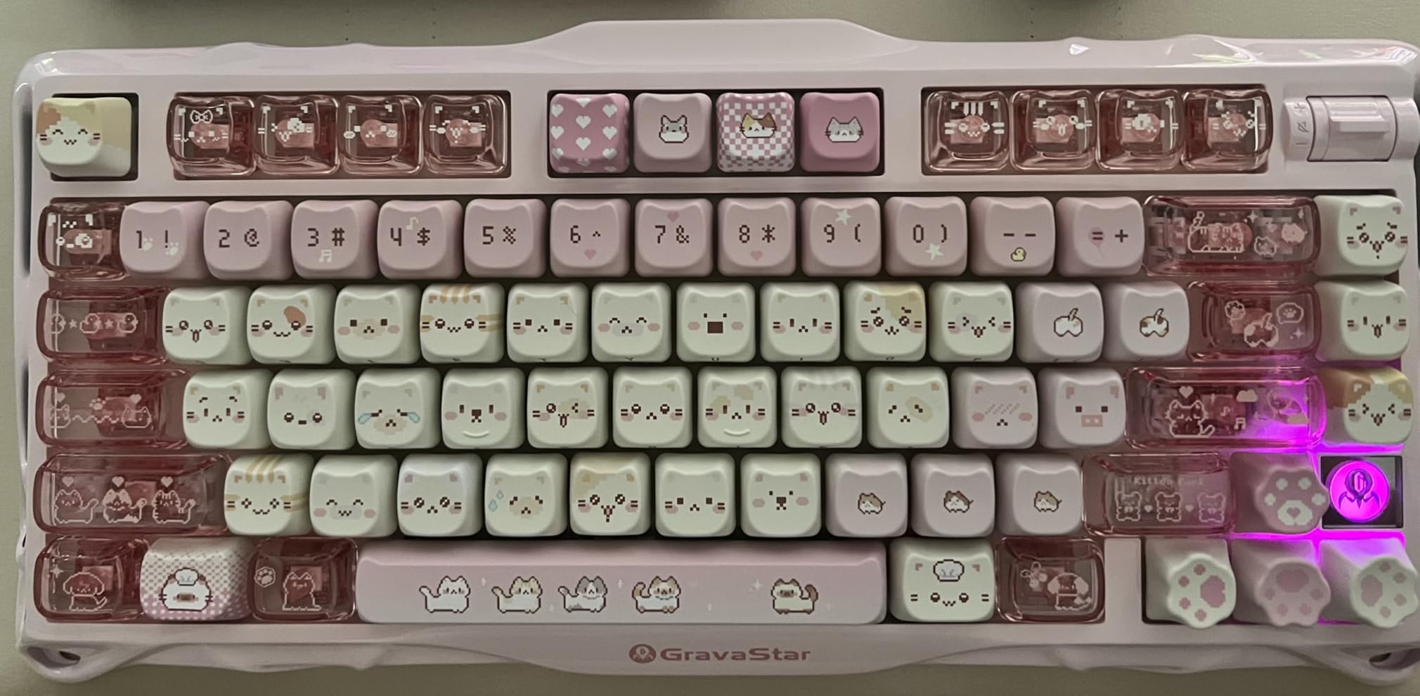 GravaStar Mercury K1 75% Wireless Mechanical Gaming Keyboard, Aluminum Alloy, Gasket Compact Custom Keyboard Hot-Swap Socket, Linear Switches, RGB Backlit - Gradient Black - Customer Photo 1