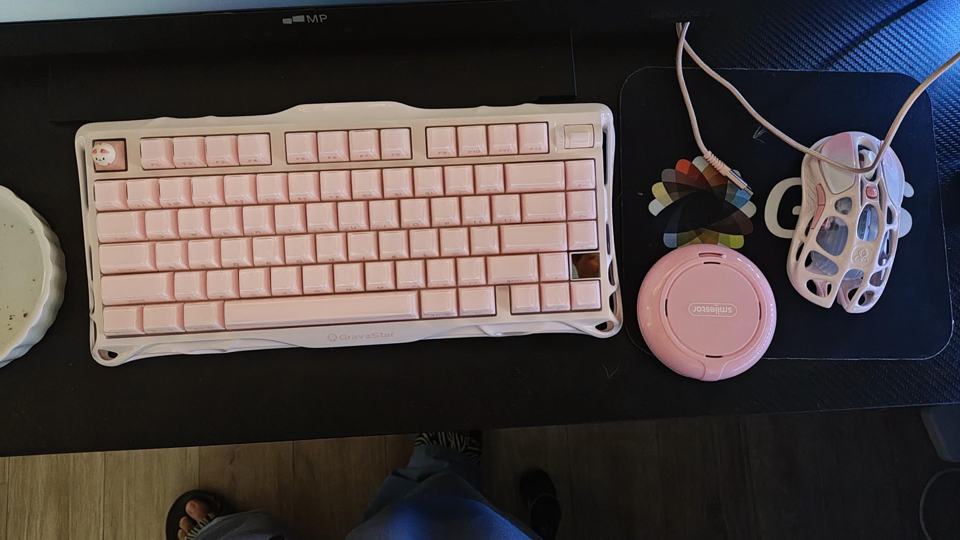 GravaStar Mercury K1 75% Wireless Mechanical Gaming Keyboard, Aluminum Alloy, Gasket Compact Custom Keyboard Hot-Swap Socket, Linear Switches, RGB Backlit - Gradient Black - Customer Photo 2