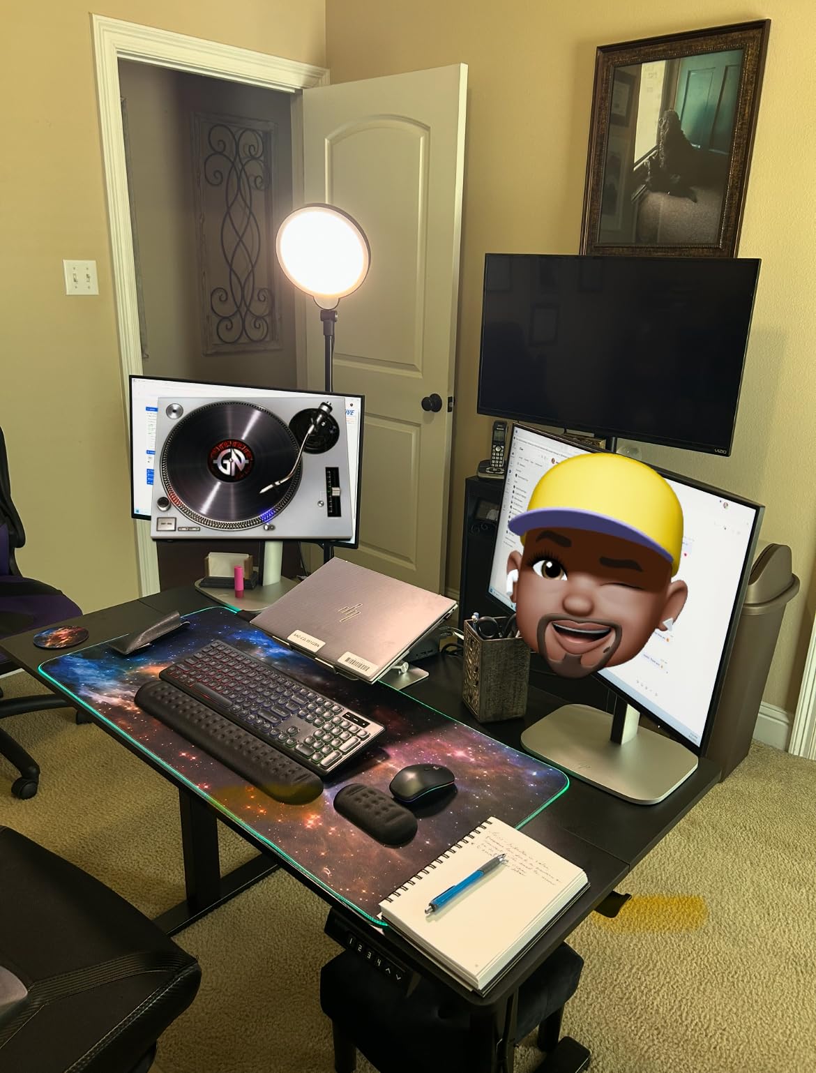 Dimmable Ring Light with Stand for Desk, Adjustable Desk Light for Video Recording, 30 Light Modes Video Conference Lighting, Zoom Lighting for Computer, Webcam, Podcast, Calls, Home Office, CRI 97.8 - Customer Photo 2