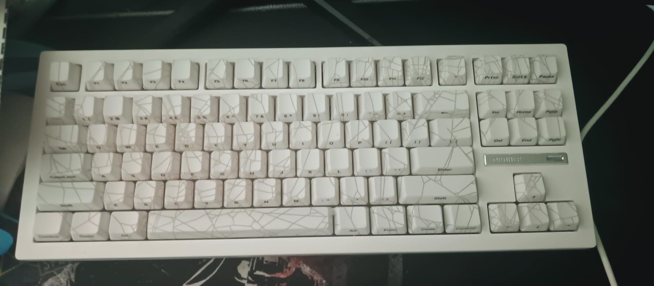 ZORNHER ZH870 Wireless Gaming Mechanical Keyboard,80% White Gaming Keyboard with White Spider Web IMD PC Keycaps,Creamy Sounding Linear Switches,Hot-Swappable,RGB Backlit - Customer Photo 1