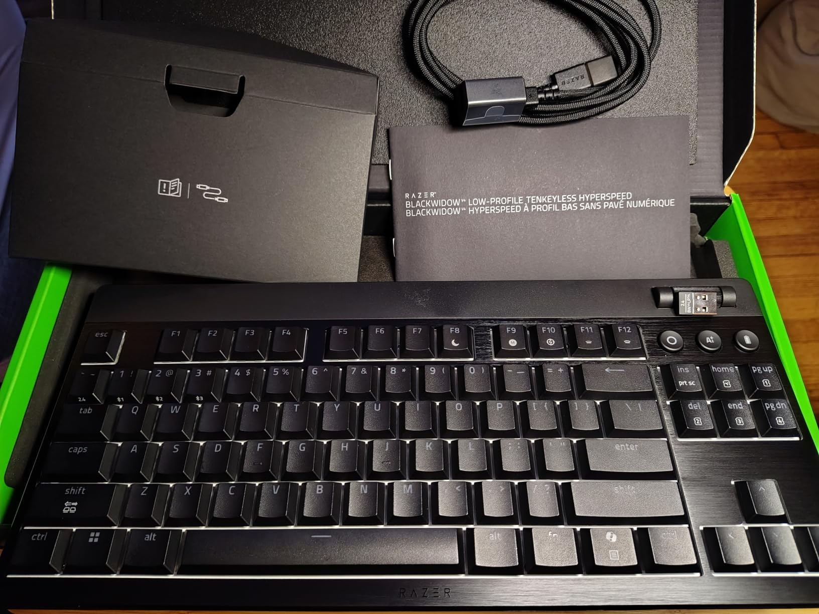 Razer BlackWidow V4 Low Profile TKL HyperSpeed Wireless Gaming Keyboard: Yellow Mechanical Switches - 2.4GHz Wireless & Bluetooth - Multi-Function Roller - 3 Control Buttons - Long Battery Life - Customer Photo 2