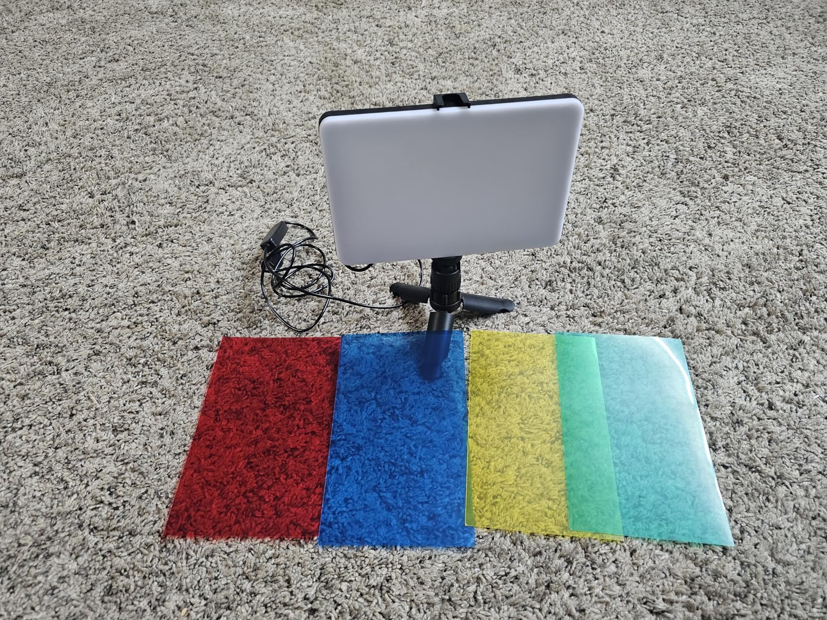 PQRQP 2 Packs Ring Light with Stand, Adjustable Desktop Lamp with Phone Mount, CRI 97+ Studio-Grade Video Conference Light for Video Calls, Home Office, TikTok Live & Vlog Filming (Nocturnal Black) - Customer Photo 1